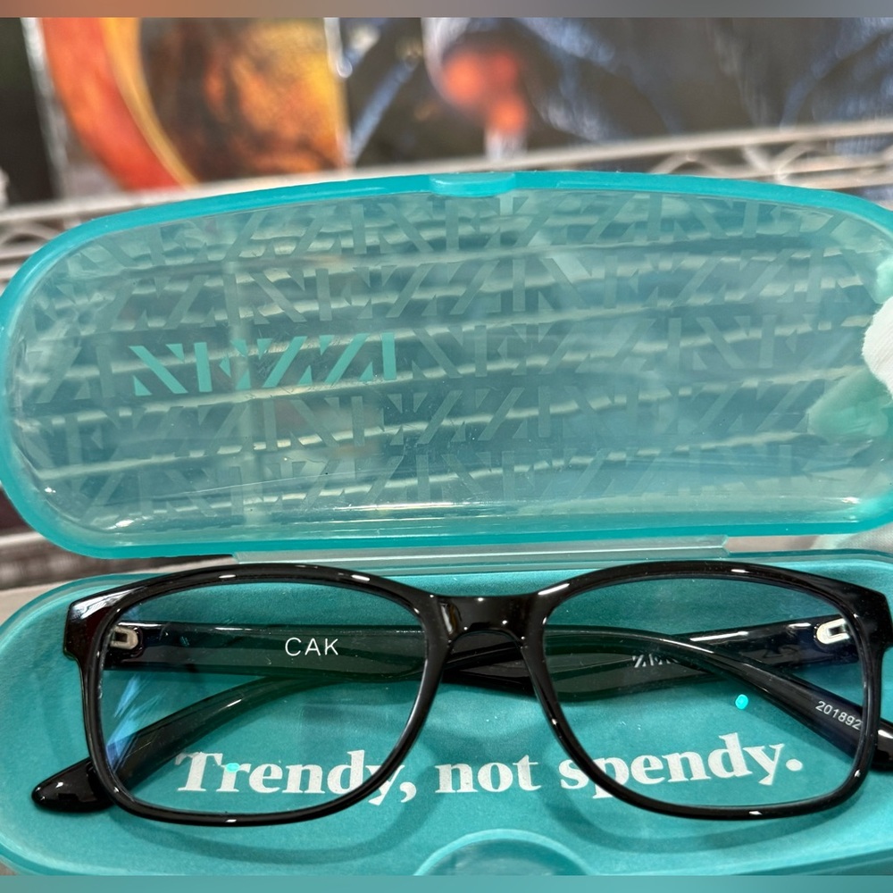 Zenni Eyeglass Frames and Case Black Rectangle Lightweight - Picture 11 of 14